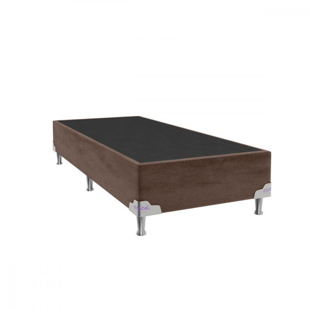 Base Para Cama Box Solteiro 88x188x28 Sued Marrom Portobel Marrom - 1