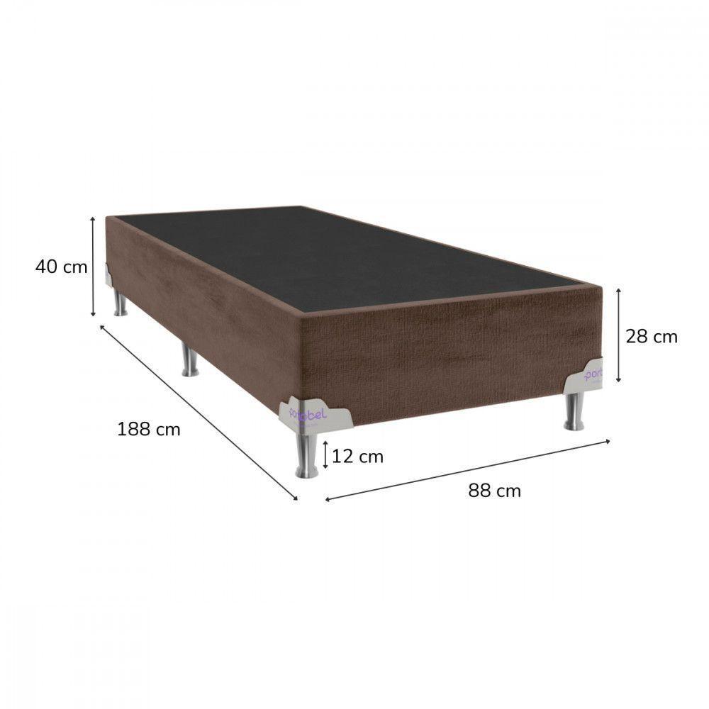 Base Para Cama Box Solteiro 88x188x28 Sued Marrom Portobel Marrom - 2