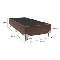 Base Para Cama Box Solteiro 88x188x28 Sued Marrom Portobel Marrom - 2