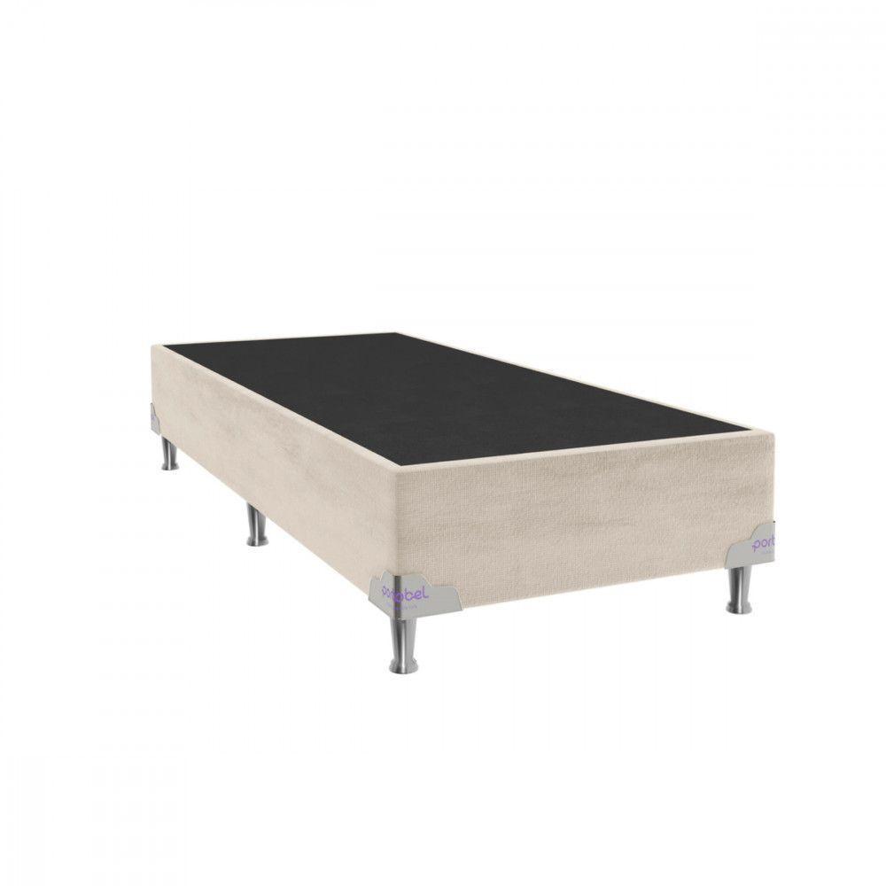 Base Para Cama Box De Solteiro 88x188x28 Sued Bege Portobel Bege - 1
