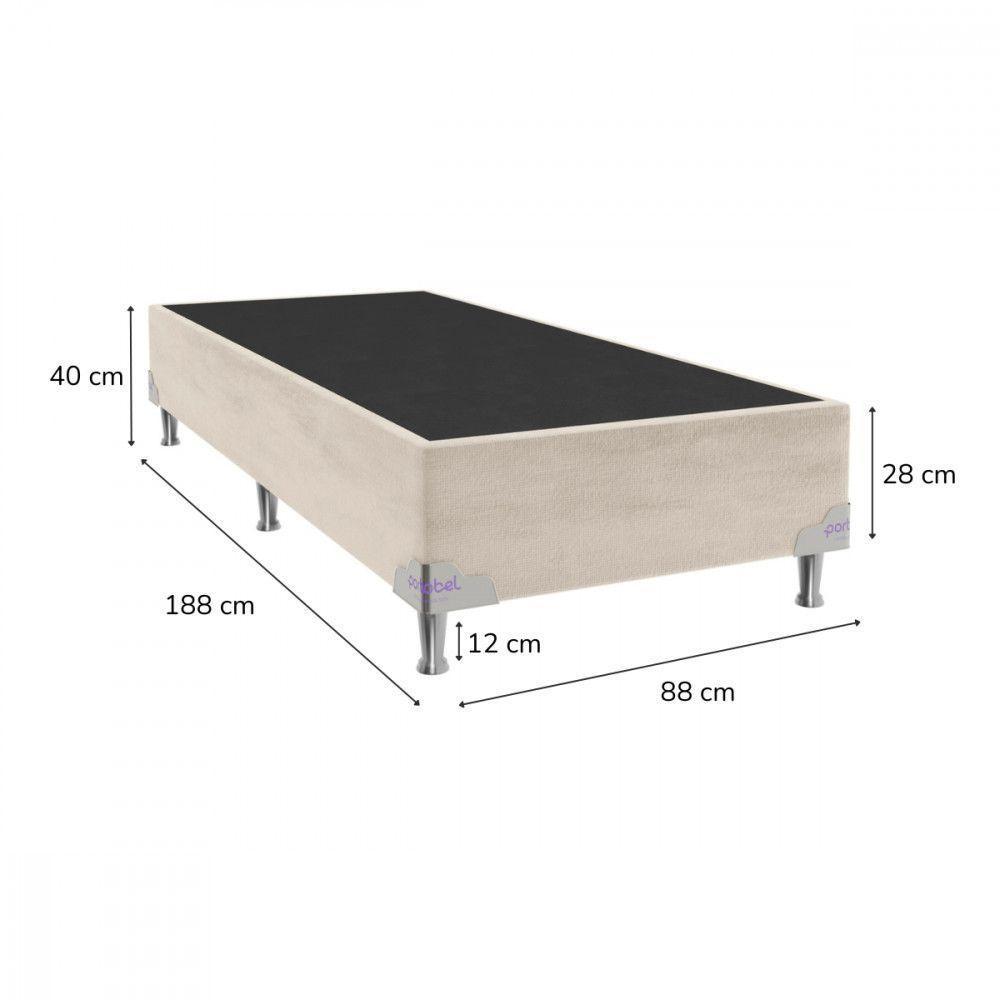 Base Para Cama Box De Solteiro 88x188x28 Sued Bege Portobel Bege - 2