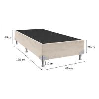 Base Para Cama Box De Solteiro 88x188x28 Sued Bege Portobel Bege - 2