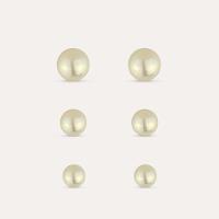 Trio De Brincos Pérolas Folheado A Ouro 18k - 1