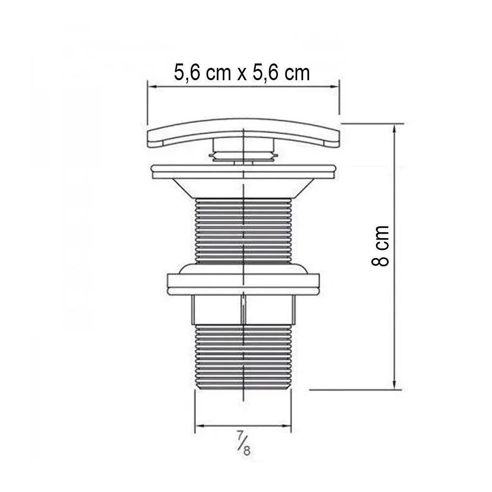 Kit Cuba Dalla Sobrepor Com Válvula Click Black Branco Branco - 4