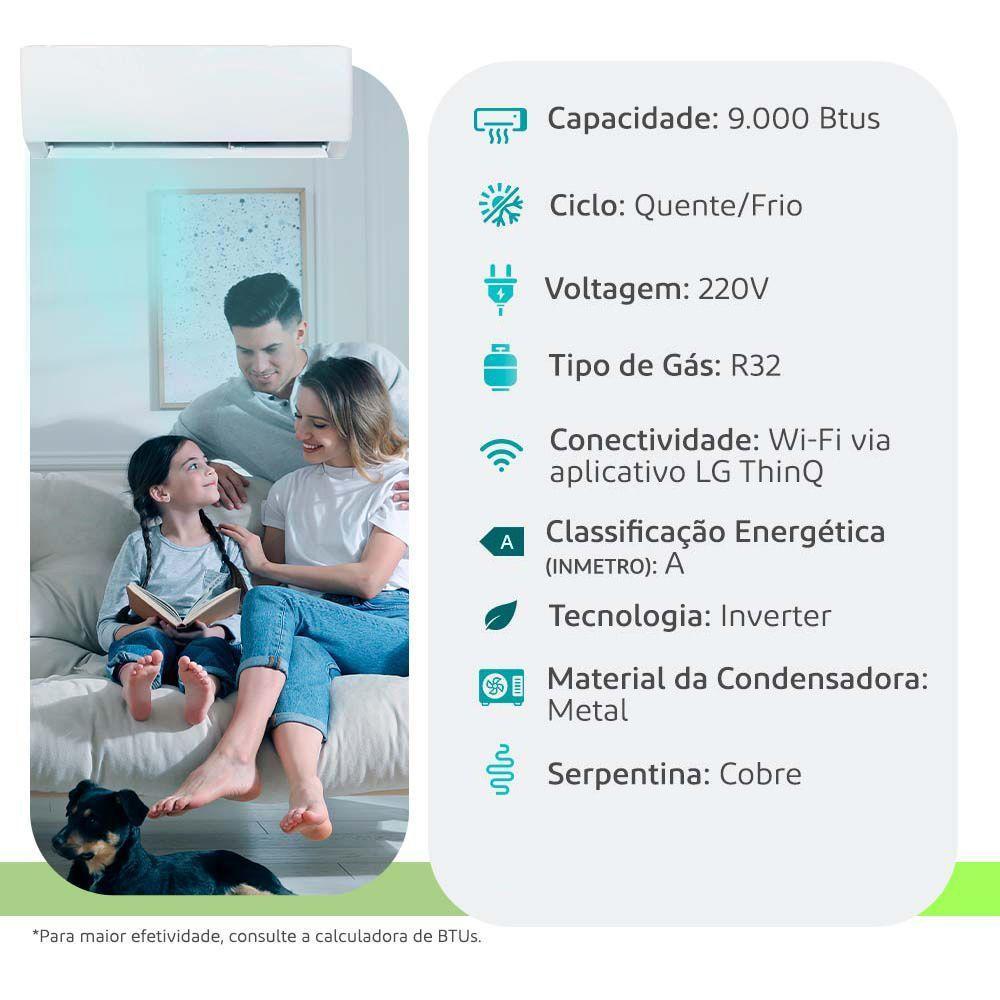 Ar Condicionado Split Inverter LG 9000 BTUs Quente Frio 220V - 2