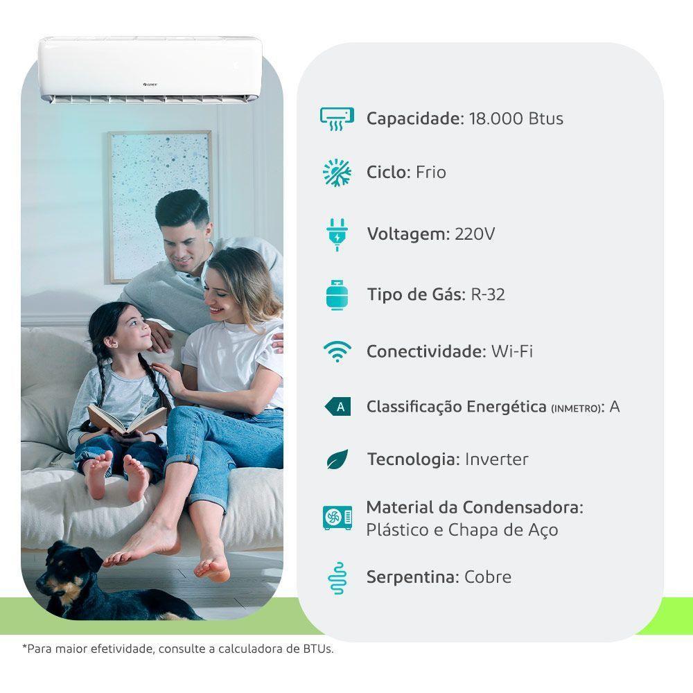 Ar Condicionado Split Gree 18000 BTUs Frio 220V - 4