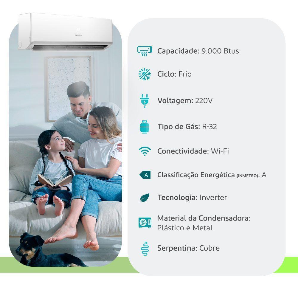 Ar Condicionado Split Hitachi 9000 BTUs Frio 220V - 2