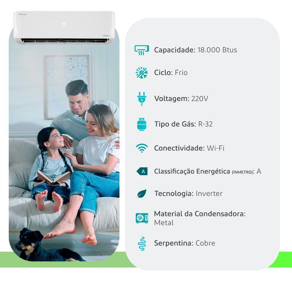 Ar Condicionado Split Hisense 18000 BTUs Frio 220V - 7