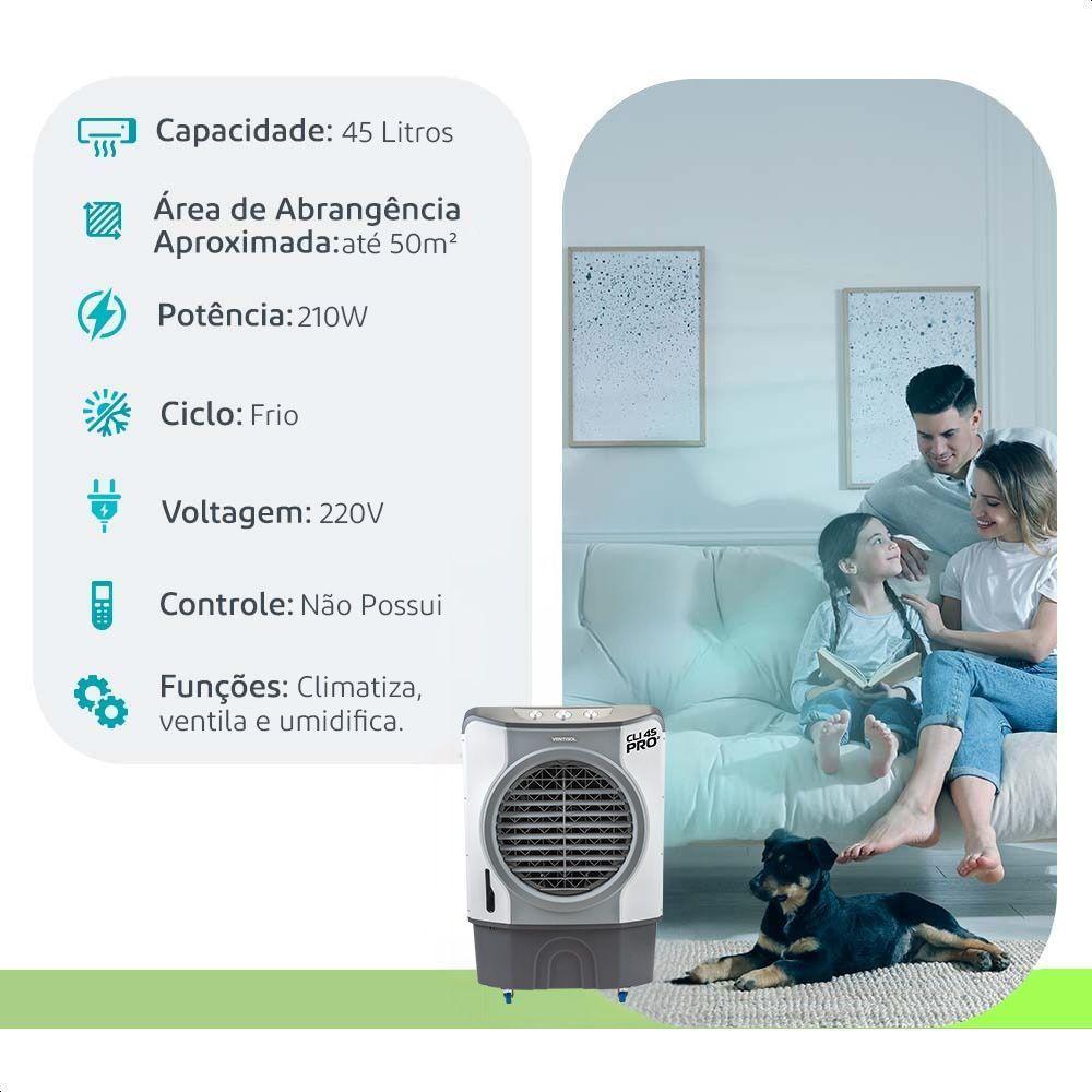 Climatizador Ventisol Industrial Pro CLI45 - 45 Litros - Frio - 220V Monofásico - 7
