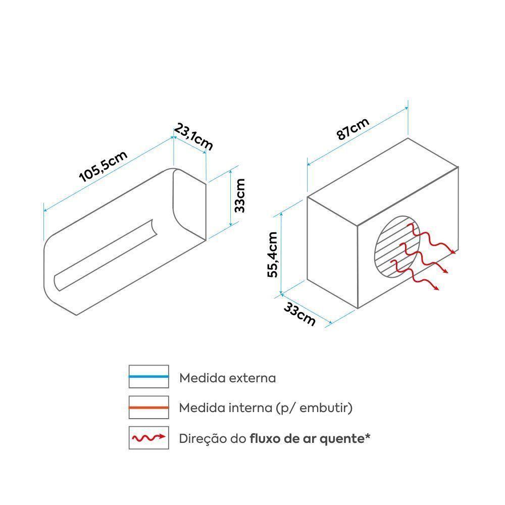Ar Condicionado Split Hi Wall Inverter R-32 AI Ecomaster Midea 24.000 BTUs Quente/Frio 220V Monofásico - 5