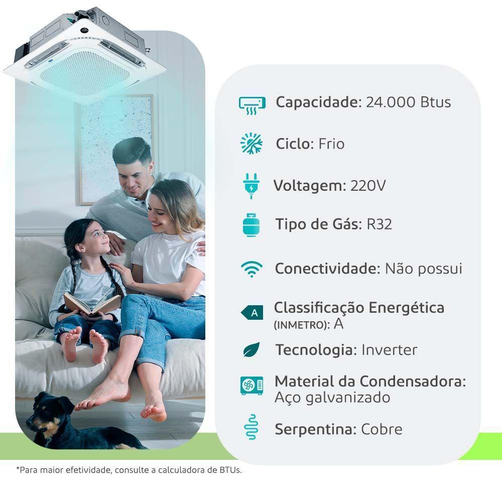 Ar Condicionado Split Cassete Inverter G-prime Compact R-32 Gree 24000 BTUs Frio 220V Monofásico GULD24T1/A-S - 2