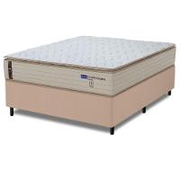 Cama Box Queen Probel Molas Ensacadas Pillow Top 158x198x68cm Guarda Costas Genova Branco/bege - 1