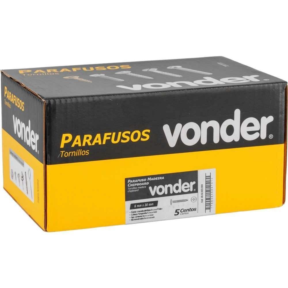 Parafuso Madeira 5,0x30 Chipb Cabeça Fl Ph 500 Peças Vonder - 4