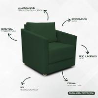 Poltrona Decorativa Para Sala Recepção Manicure Consultório Celine Suede - 3