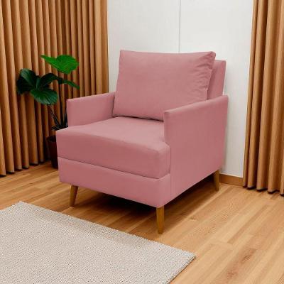 Poltrona Decorativa Para Sala Recepção Consultório Escritório Serena Suede