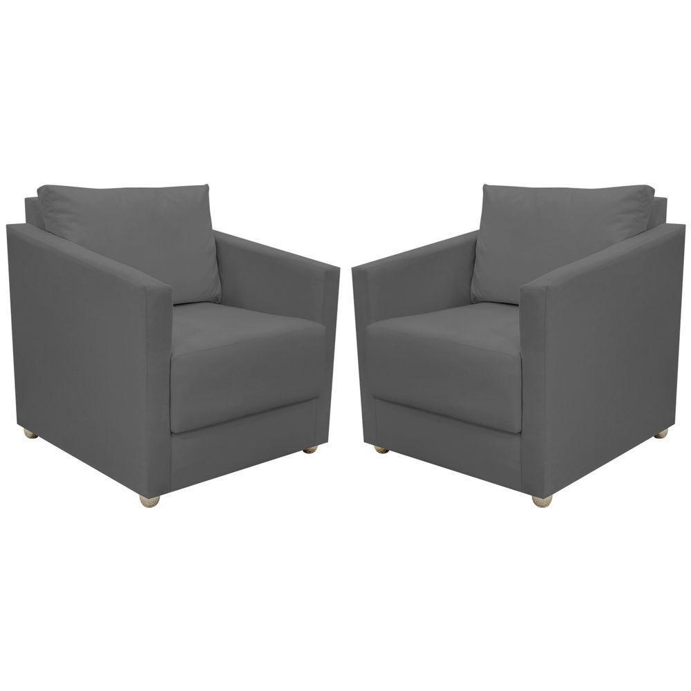Kit 2 Poltronas Decorativa Para Sala Recepção Manicure Consultório Celine Suede - 1