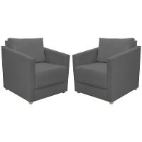 Kit 2 Poltronas Decorativa Para Sala Recepção Manicure Consultório Celine Suede - 1