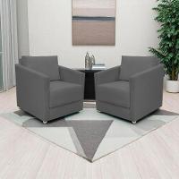 Kit 2 Poltronas Decorativa Para Sala Recepção Manicure Consultório Celine Suede - 2