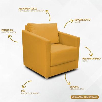 Kit 2 Poltronas Decorativa Para Sala Recepção Manicure Consultório Celine Suede