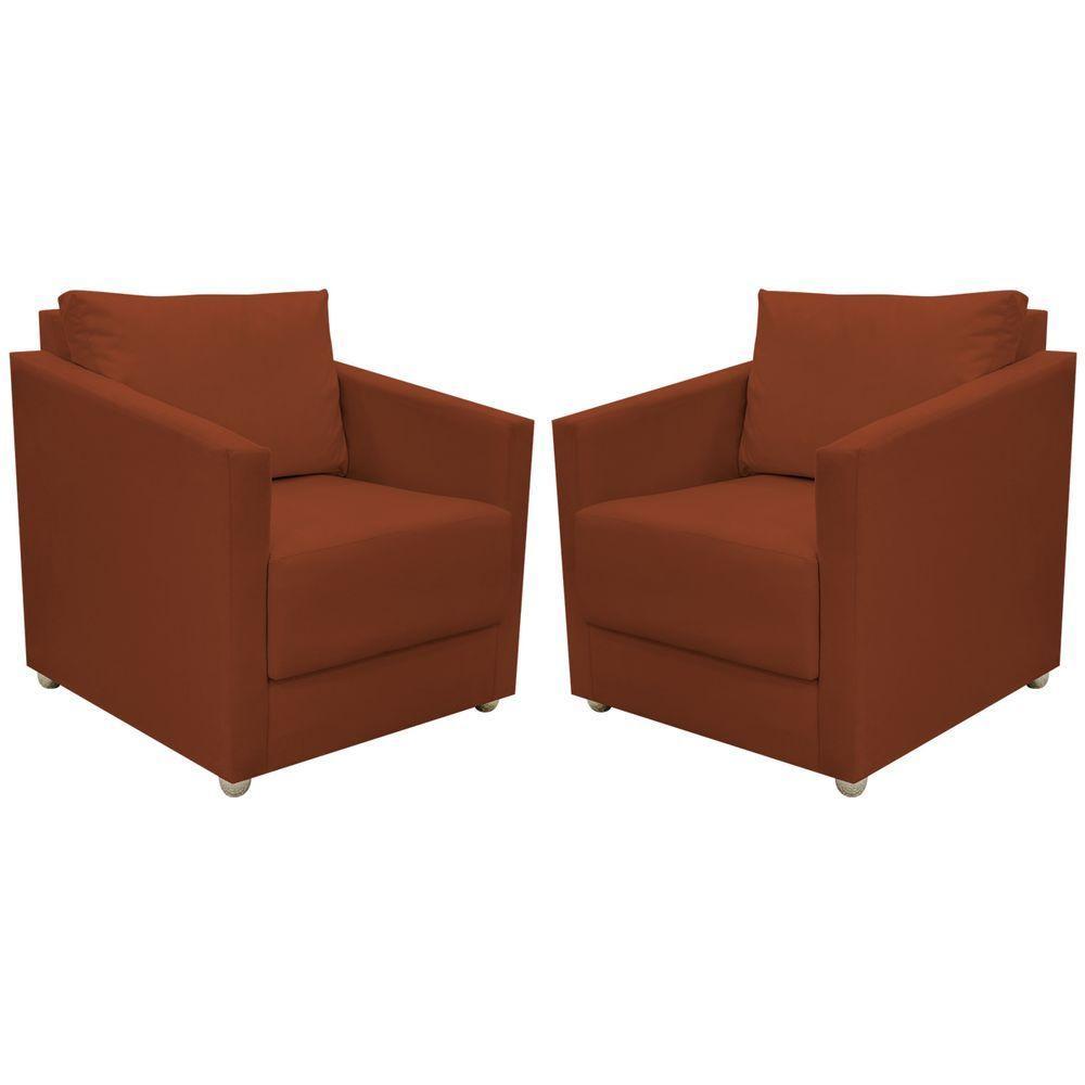 Kit 2 Poltronas Decorativa Para Sala Recepção Manicure Consultório Celine Suede - 1