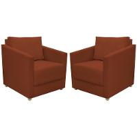 Kit 2 Poltronas Decorativa Para Sala Recepção Manicure Consultório Celine Suede - 1