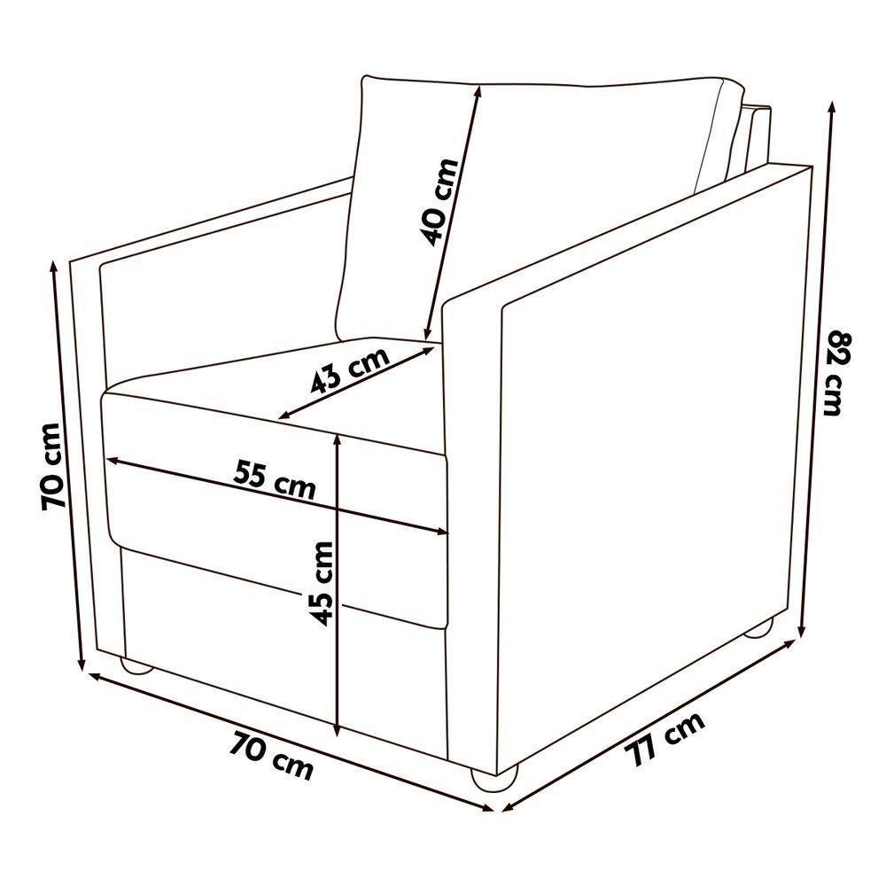 Poltrona Decorativa Para Sala Recepção Manicure Consultório Celine Suede - 4