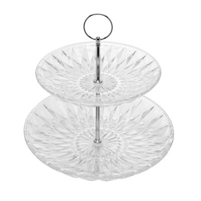 Porta Doces De Vidro 2 Andares Diamond 25 Cm Lyor