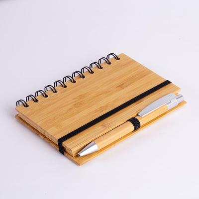 Caderno Médio Em Bambu De 60 Folhas Com Elástico E Suporte Para Canetas