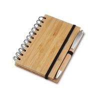 Caderno Médio Em Bambu De 60 Folhas Com Elástico E Suporte Para Canetas - 2