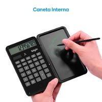 Calculadora Com Tela Para Anotação Preta - 12 Dígitos Duplo Zero Funções Avançadas