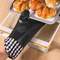 Luvas Térmicas De Silicone Xadrez - Proteção E Conforto Para Cozinha Cinza - 2