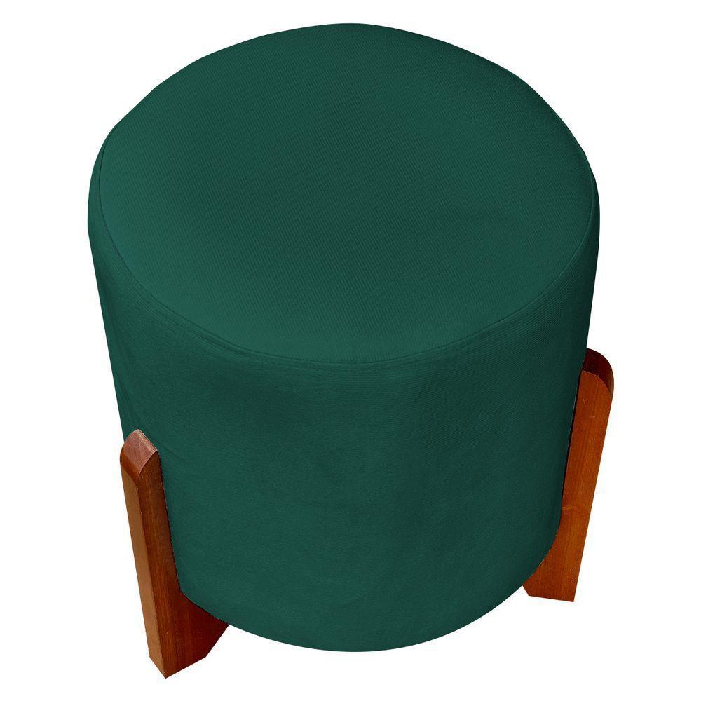 Kit 2 Puffs Decorativo Redondo Confortável Para Sala Quarto Penteadeira Eloah Suede - 3