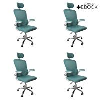 Cadeira De Escritório Diretor Oficial Vegas Com Apoio + Ebook Verde E Branco 4 - 1