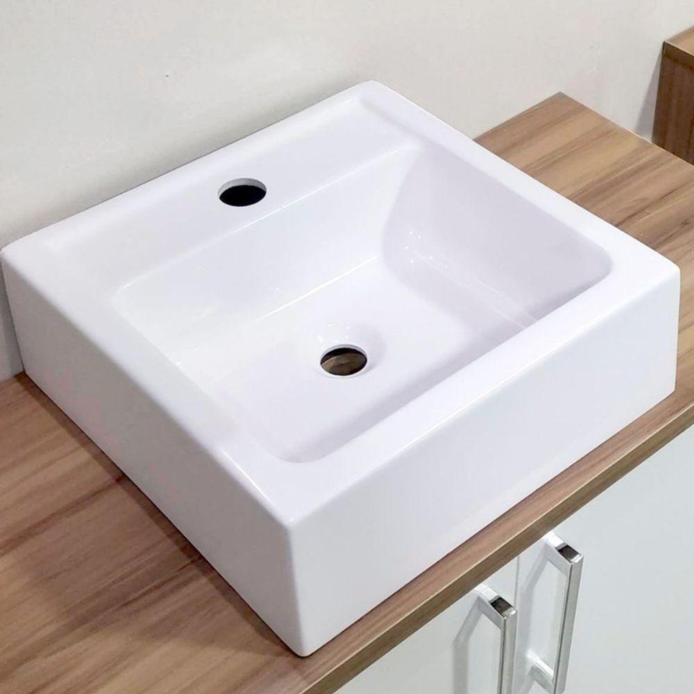 Cuba Para Banheiro De Sobrepor 35cm Branco Chanel - On Móveis - 1