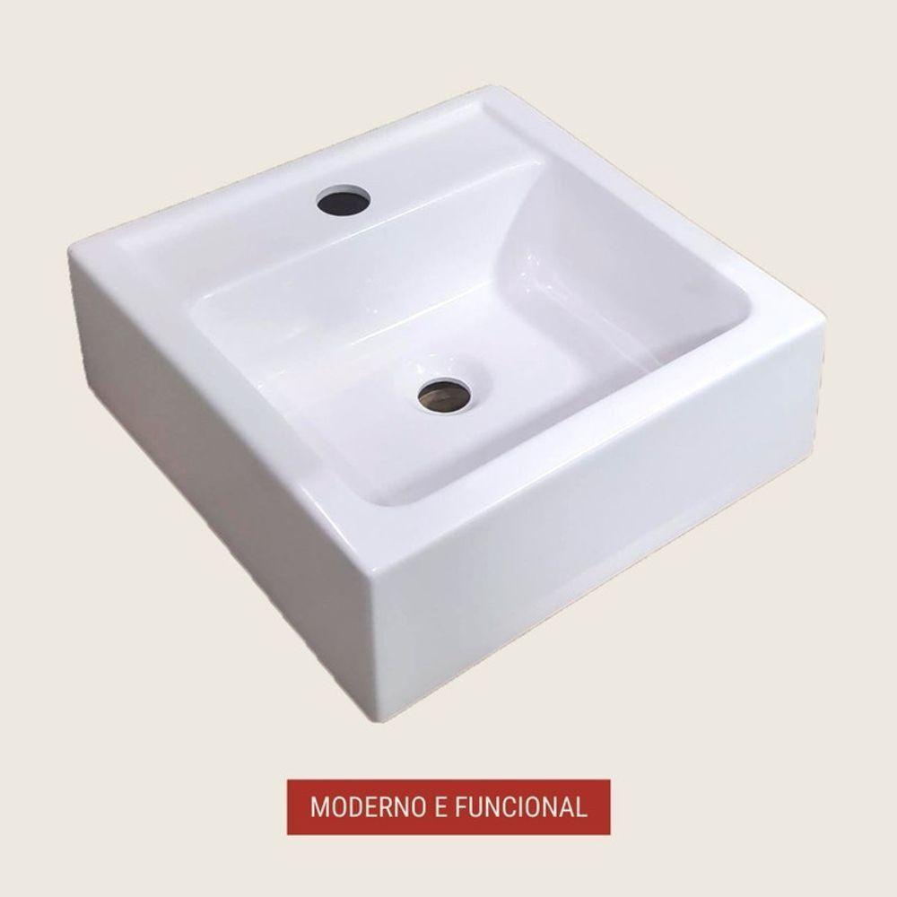 Cuba Para Banheiro De Sobrepor 35cm Branco Chanel - On Móveis - 2