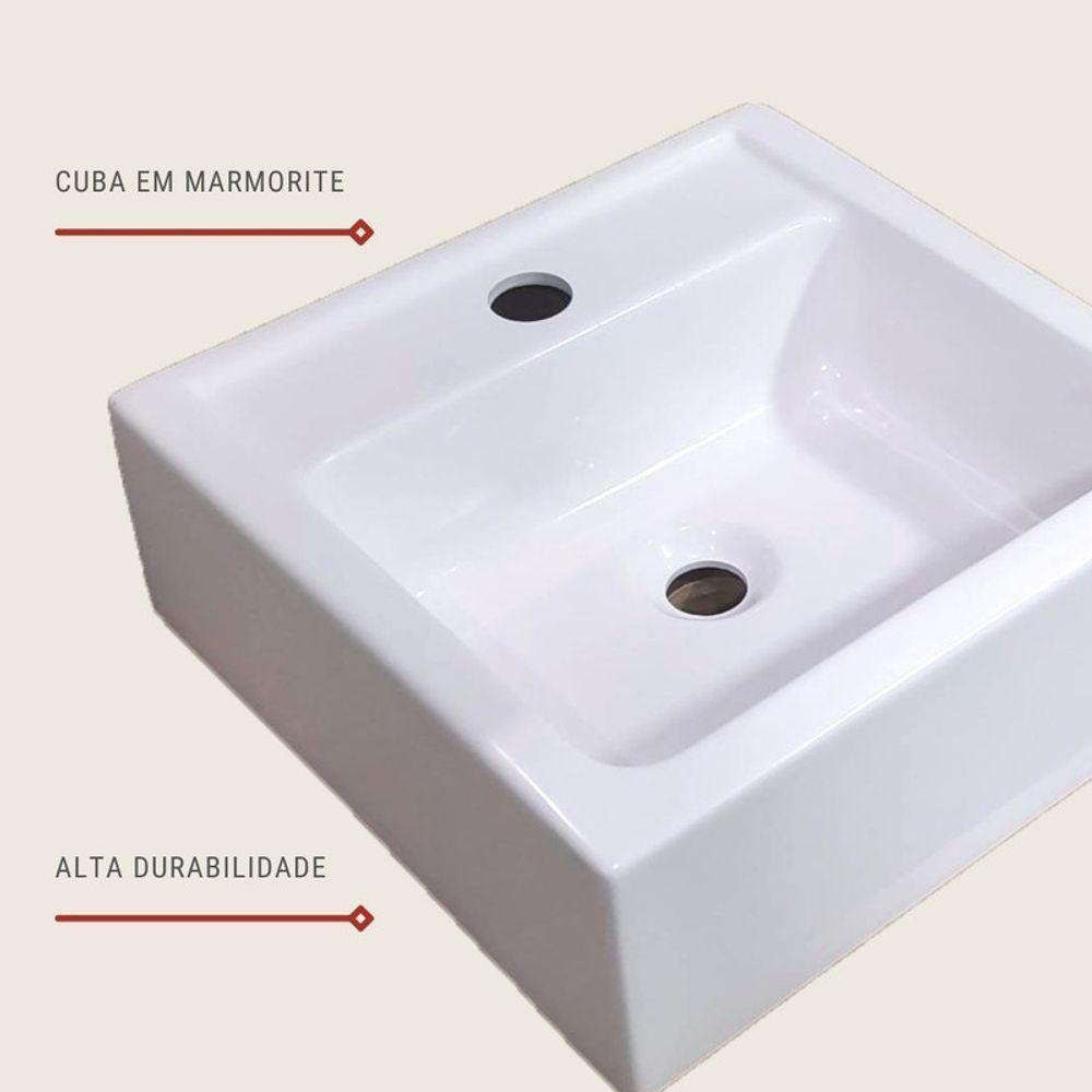 Cuba Para Banheiro De Sobrepor 35cm Branco Chanel - On Móveis - 4