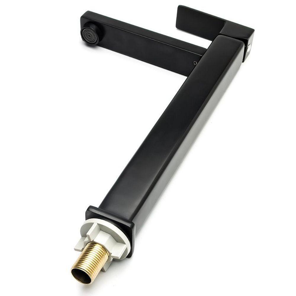 Torneira Bica Alta Banheiro-lavabo-pia Luxo Preto - 4