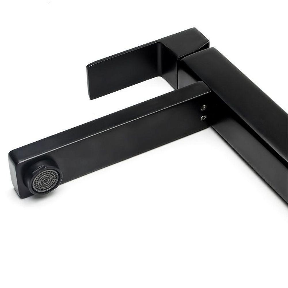 Torneira Bica Alta Banheiro-lavabo-pia Luxo Preto - 5