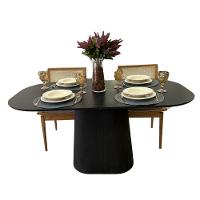 Mesa De Jantar Cone Em Madeira ébano Preto Design Exclusivo - 2