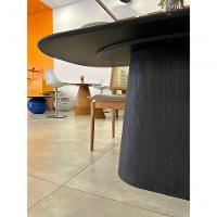 Mesa De Jantar Cone Em Madeira ébano Preto Design Exclusivo - 3