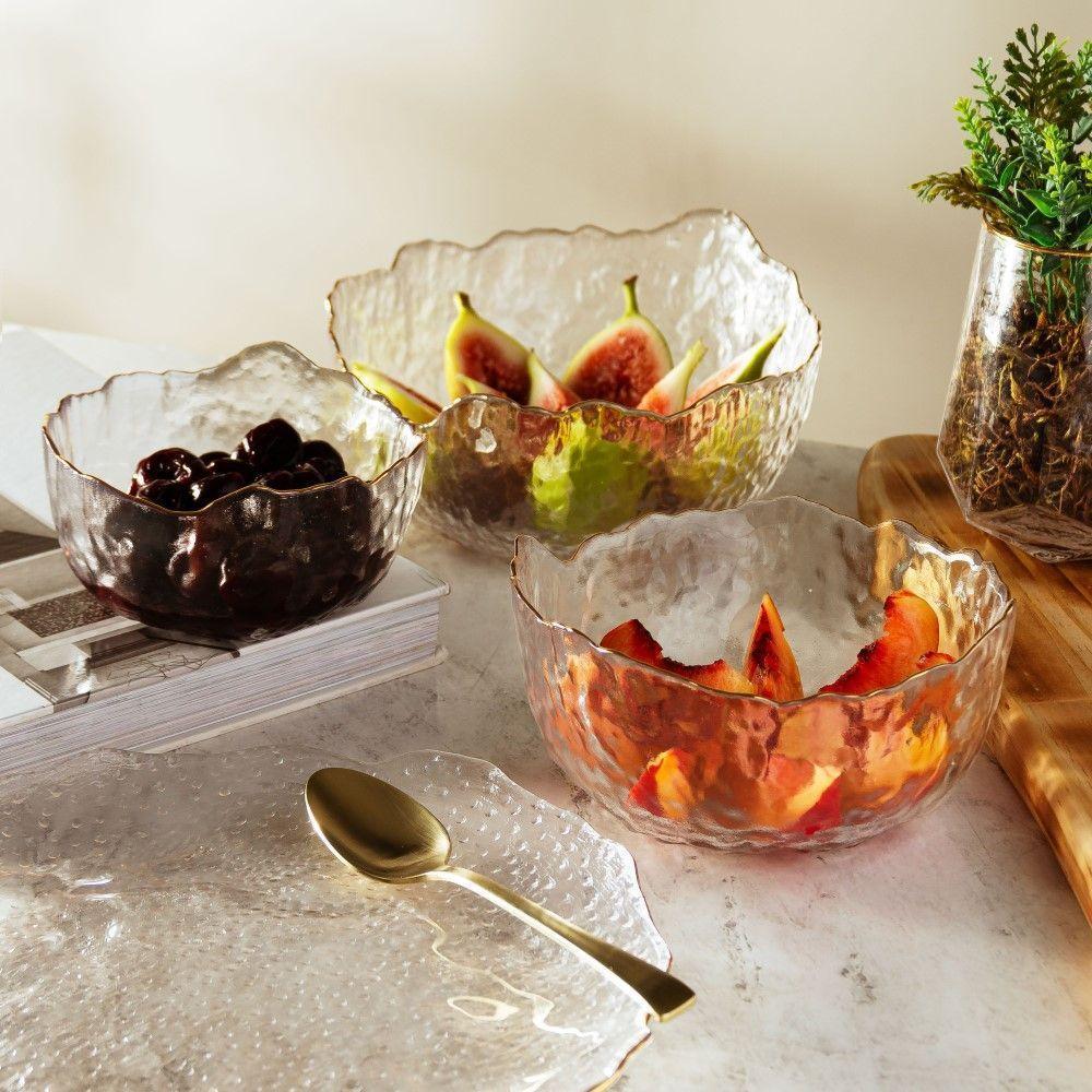 Bowl De Cristal Martelado Com Borda Dourada 13 X 6,5 Cm Taj Wolff - 5