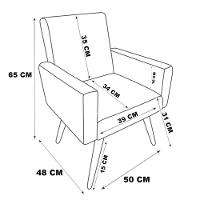 Kit 2 Poltronas Decorativa Infantil Confortável Para Quarto Suede Com Estampa Pés Castanhos - 4
