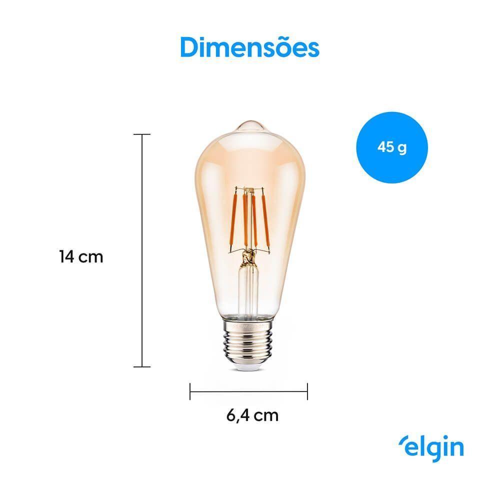 Lâmpada De Filamento Smart Led St64 - 6w Bivolt Compatível Com Alexa E Google Home - 4