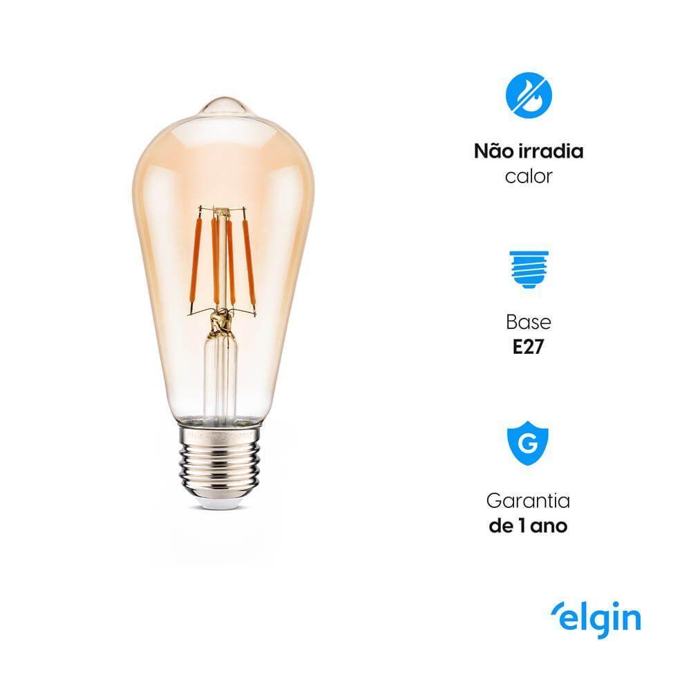 Lâmpada De Filamento Smart Led St64 - 6w Bivolt Compatível Com Alexa E Google Home - 6
