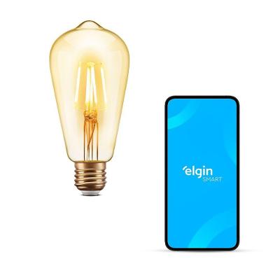 Lâmpada De Filamento Smart Led St64 - 6w Bivolt Compatível Com Alexa E Google Home