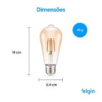 Lâmpada De Filamento Smart Led St64 - 6w Bivolt Compatível Com Alexa E Google Home