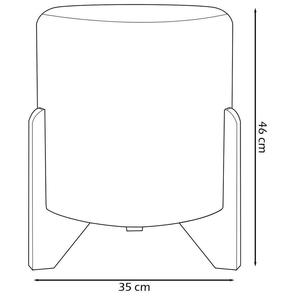 Kit 2 Puffs Decorativo Redondo Confortável Para Sala Quarto Penteadeira Eloah Suede - 2