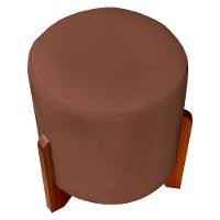 Kit 2 Puffs Decorativo Redondo Confortável Para Sala Quarto Penteadeira Eloah Suede - 1