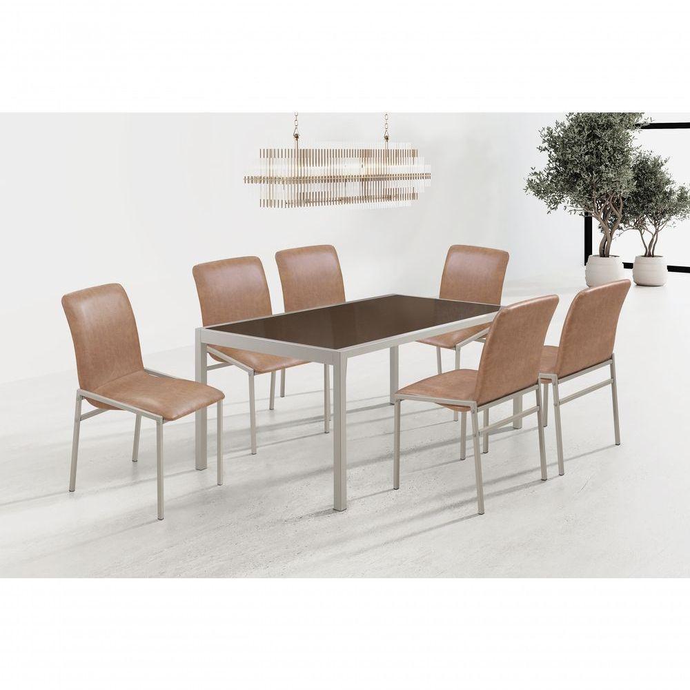Conjunto Mesa Atenas 160cm 6 Cadeiras Premium Gol Decor Café-champagne-bege-champagne - 4