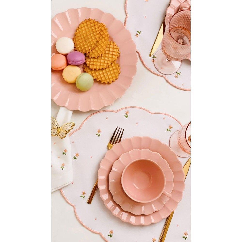 Conjunto De Xícara De Chá Com Pires 06 Peças Flora Dália Oxford - 4